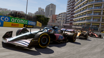 Pierre Gasly leads Lando Norris into Sainte Devote at Monaco in F1 23.png