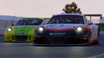 Porsche 911 GT3 R cars racing at Silverstone in Automobilista 2.png